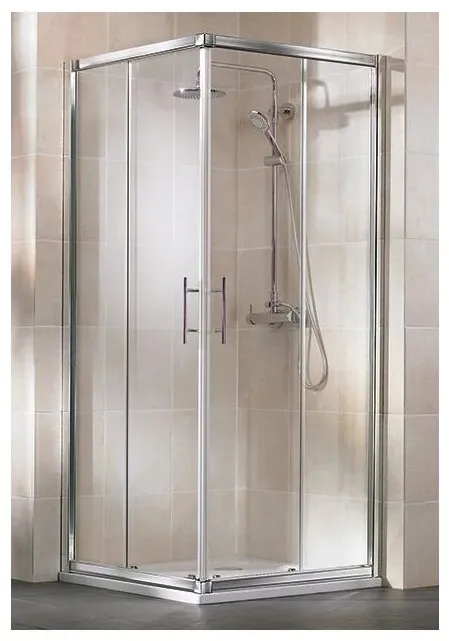 HSK Favorit Gleittür, Eckeinstieg, 4-teilig, 90x120cm, weiss