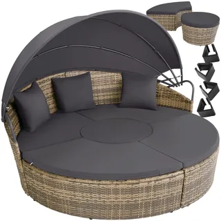 Tectake Sonneninsel Rattan natur/dunkelgrau