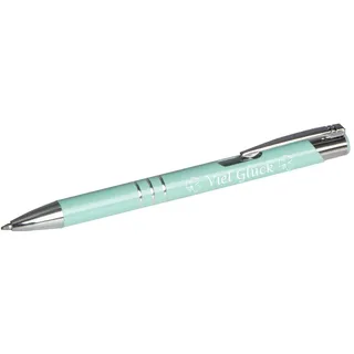 Livepac Office Kugelschreiber Kugelschreiber mit Gravur "Viel Glück" / aus Metall / Farbe: pastell m