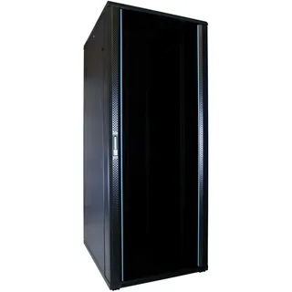 DSIT 47 HE 19” Serverschrank, mit Glastür (BxTxH) 600 x 800 x 2260mm (47 HE, 19 Zoll Rack), Serverschrank, Schwarz