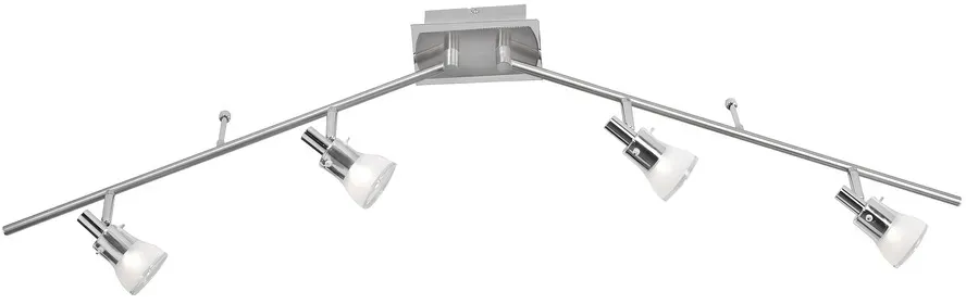 LED-Deckenleuchte, Stahl, 4flammig, dreh und schwenkbar, blendfreies Licht
