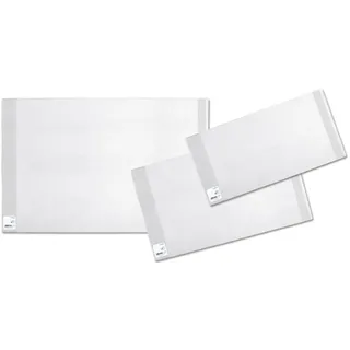 Herma 14260 - Buchumschlag Basic, Größe 260 x 540 mm, Kunststoff transparent, blauer Rand, 1 Buchschoner für Schulbücher