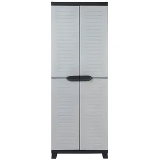 Kreher Hochwertiger Kunststoffschrank der Elite-Serie mit 4 verstellbaren Einlegeböden mit je 20kg Tragkraft - Hohe Version