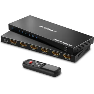 HDMI 2.1 Switch 4K 120Hz, AVIDGRAM 8K HDMI Umschalter 5 In 1 Out mit IR-Fernbedienung, Selector Switcher 5 Port Auto Selector Hub Unterstützung 8K 60Hz 48Gbps VRR HDCP2.3 HDR10 für Xbox Series X PS5