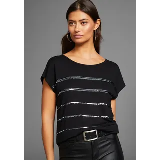 LAURA SCOTT T-Shirt ärmellos, hüftlang, mit glitzernden Pailletten - NEUE FARBEN, Gr. 38, schwarz, , 92186826-38