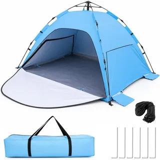 AIMAX Strandmuschel Pop Up Strandmuschel UV50+ mit Bodenverlängerung Blau blau