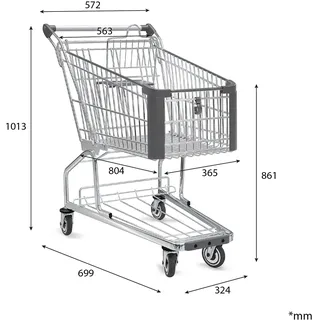 6er-Set Einkaufswagen Supermarktwagen 125 Liter