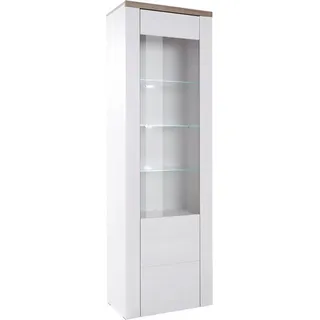 Home Affaire Vitrine »Larona, zeitlose Glasvitirne, Hochschrank Höhe 205,6 cm«, Stauraumvitrine mit dekorativer Rahmenoptik, weiß