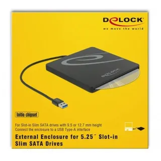 DeLock 42604 Externes Laufwerksgehäuse 13.34cm 5.25 External Enclosure Slot-in Slim SATA USB 3.0