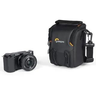 Lowepro Adventura SH 115 III, Kamera-Umhängetasche mit Verstellbarem/Abnehmbarem Schultergurt, Kamerarucksack für Spiegellose Kameras, Kompatibel mit Sony Alpha 6000 Serie, Schwarz