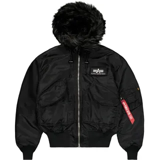 Alpha Industries 45P Hooded Custom Jacke - Black / Black - M