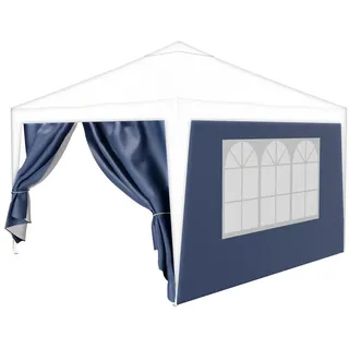 24move 24MOVE® Pavillon Seitenteile 2er Set 2x3m mit Fenster & Reissverschluss, wasserdicht, blau - für Partyzelt, Festzelt, Festivals