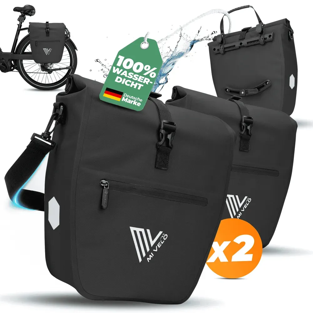 2in1 Fahrradtasche für Gepäckträger „CAPAX“ 20L - Schwarz - Bestseller,highdemand,oft gekauft