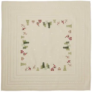 Rico Design Stickpackung Gezählter Kreuzstich, Tischdecke Winterlandschaft, 90x90cm