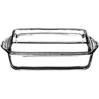 Ambition Bräter Glasbräter Backform mit Deckel Auflaufform Küche Essen 3,9 L