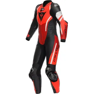 Dainese Misano 3 D-Air perforierte 1-Teiler Damen Motorrad Lederkombi, schwarz-weiss-rot, Größe 50