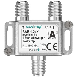 Axing BAB 1-24X 1-Fach Abzweiger 24 dB 5-1800 MHz TV Data Internet Kabelfernsehen