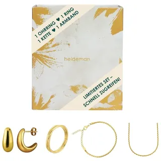 Heideman Damen Schmuck Adventskalender Basic 4er Adventsbox gold farbend