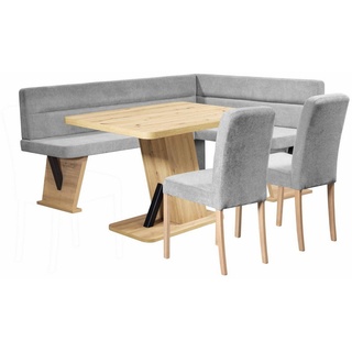 Home Affaire Eckbankgruppe »Laros Sitzgruppe, Eckbank, Stühle, Tisch«, (Set, 4tlg Set), perfekt für Küche, Esszimmer, Wohnzimmer, Bestseller, grau