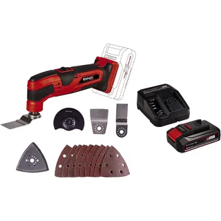 Einhell Akku-Multifunktionswerkzeug TC-MG 18 Li Power X-Change (Li-Ion, 18 V, 11000-20000 min^-1, 3.2° Oszillationswinkel, magnetische Werkzeugaufnahme, inkl. Zubehör, inkl. 2,5 Ah Akku und Ladegerät)