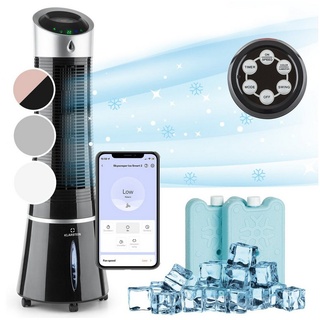 Klarstein Skyscraper Ice Smart 4-in-1 Luftkühler, Ventilator, Luftbefeuchter & Ionisation i 6 l Wassertank, Oszillation, 30 w, 210 m3/h, Timer i Klimagerät ohne Abluftschlauch,