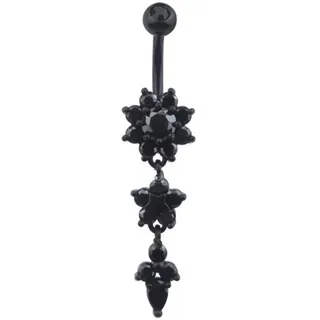 LAYCHEN 1 Stück Lang Baumelt Zirkon Nabelpiercing Blume Anhänger Bauchnabel Ringe Bauchpiercing Körperschmuck Frauen Mädchen