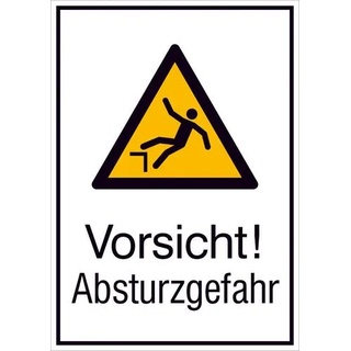 SafetyMarking Warn-Kombischild Vorsicht! Absturzgefahr Aluminium (B x H) 52mm x 26mm ISO 7010 1St.