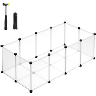 Songmics Freigehege mit Bodenplatten, aus Kunststoff, weiß