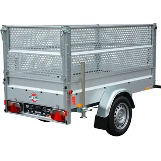 STEMA Anhänger, Basic 750, Gitteraufsatz, Abstellst., max. Nutzlast 563 kg - silberfarben