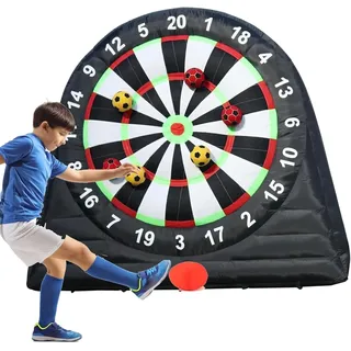 HUTRADE Aufblasbares Outdoor-Fußball-Dartboard, 3m Hoch Fußball-Darts-Spiel, Kick-Dartboard-Sportspiel Mit 8 Fußballbällen/Gebläse