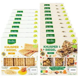 BioBio Bio-Knusperriegel 75 g, verschiedene Sorten, 18er Pack