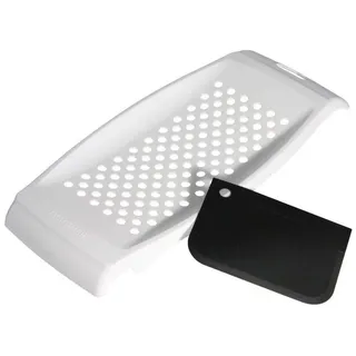 FACKELMANN Spätzlereibe Spätzlereibe Weiß, praktischer Teigschaber, Kunststoff, innovative