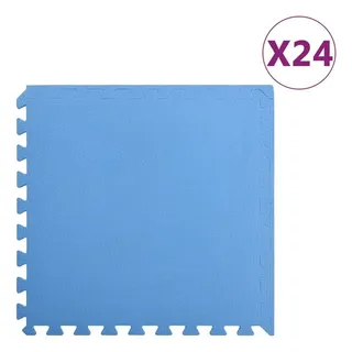 vidaXL Bodenmatten 24 Stk. 8,64 m2 EVA-Schaumstoff Blau