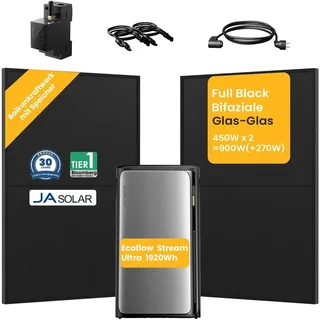 EcoFlow Balkonkraftwerk Full Black 2300W inkl. 1,92 kWh Speicher