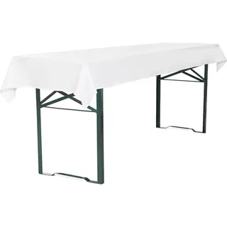 TexDeko TexDeko® Tischdecke für Bierzeltgarnitur 100x250cm, waschbar - Weiß