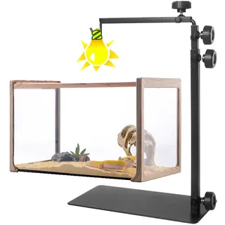TEMU-SC Reptile Lamp Stand, Reptilienlampenständer für Habitatkäfig, stütze für reptilenterrarium-lichtständer, Support réglable en Forme de dôme Pour Reptile(41 à 95 cm)