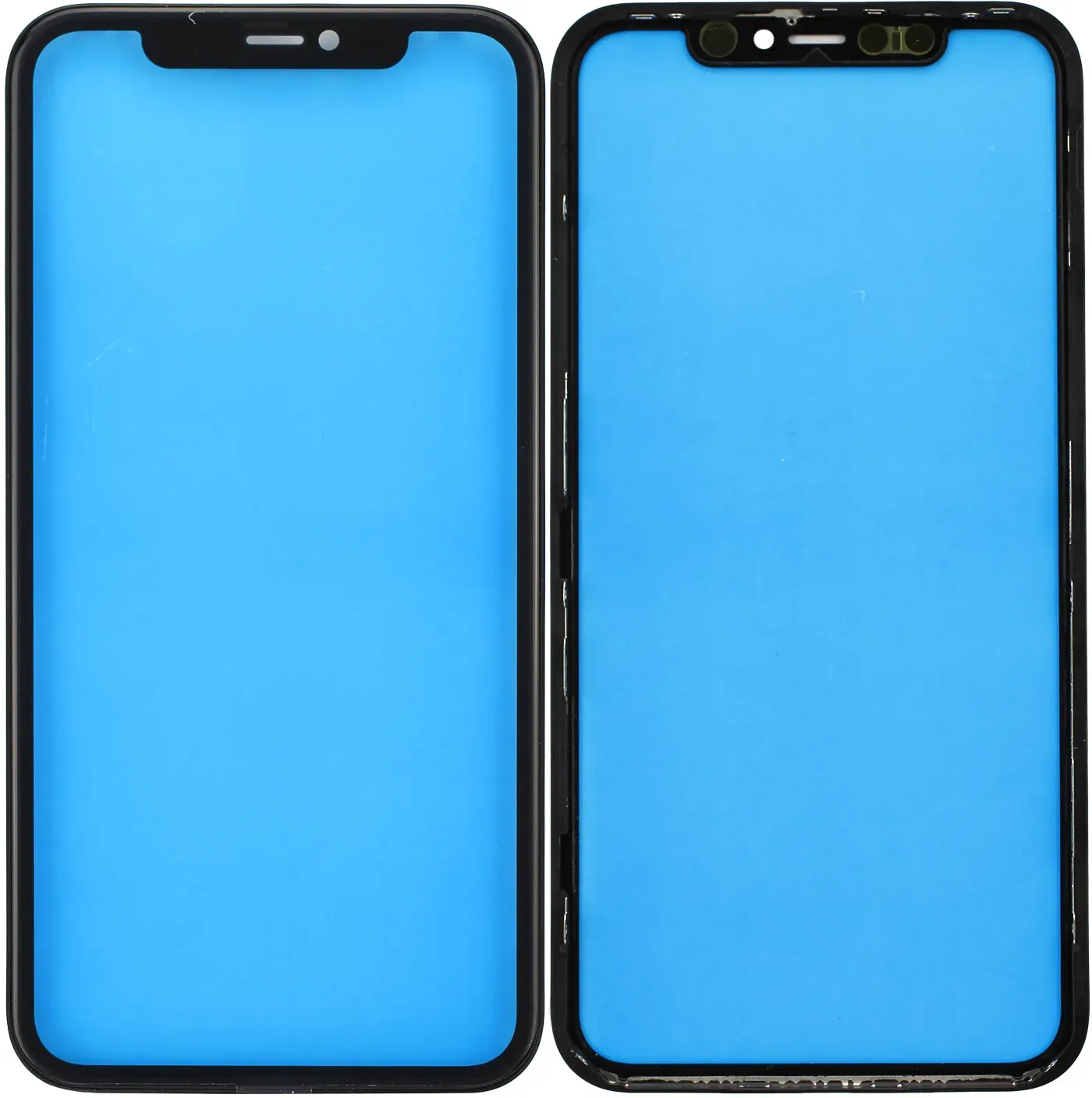 Display-Frontglas für iPhone 11, schwarz mit Rahmen und Polarisator