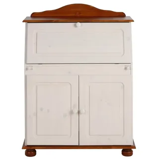 Home Affaire Sekretär »Mette, Schreibtisch im Landhausstil,«, aus Massivholz, Breite 82 cm, gelb