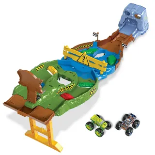 HOT WHEELS Monster Trucks Rennstrecke mit 2 Fahrzeugen