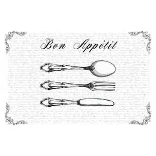d-c-fix Tischset Rio Bon Appetit transparent - abwaschbare Unterlage für Küche & Esstisch - Platzset Platzdeckchen Teller Platzdecke Tisch-Untersetzer Set - 29 cm x 44 cm eckig
