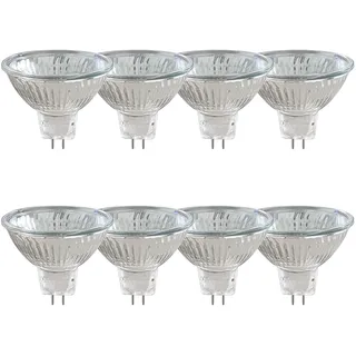 Caldarax 8 Stück MR16 GU5.3 20W 12V Halogenstrahler, Dimmbar 2700K Warmweiß, 210LM, Halogen Reflektor Glühbirne, GU5.3 Bi-Pin Base Strahler 36° Abstrahlungswinkel