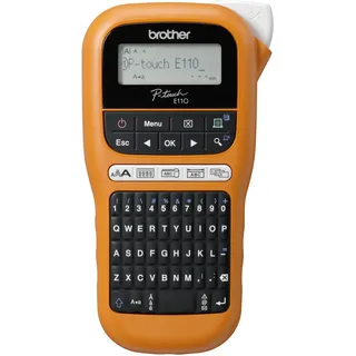 Brother PT-E550WVP Industrielles PC-Beschriftungsgerät mit WLAN (für 3,5-24 mm breite TZe-Schriftbänder und 5,8-23,6 mm breite HSe-Schrumpfschläuche), Orange, Schwarz