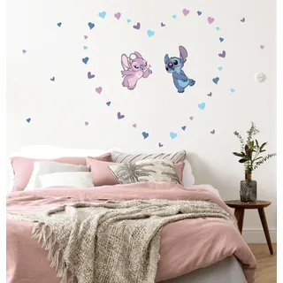 KOMAR Wandtattoo Stitch in Love - Größe 50 x 70 cm - Disney, Wandsticker, Kinderzimmer, Aufkleber, Bunt