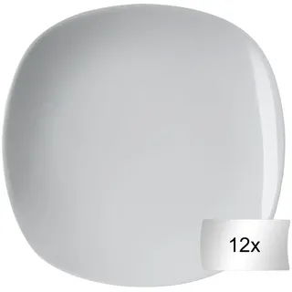 Home4You Dessertteller 12er Set - 19,5 x 19,5 cm - Porzellan - 12er Set