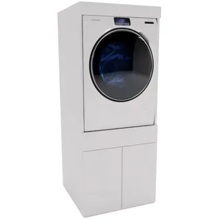 raumhirsch furniture Waschmaschinenschrank Weiß, 63x162x67 cm, Waschküche, Waschmaschinenschrank