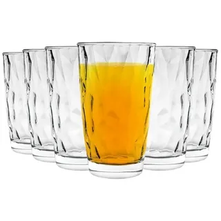 Bormioli Rocco 350240 Diamond Trasparente Longdrinkglas, 470 ml, Glas, transparent, 6 Stück