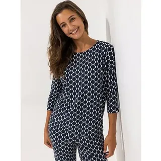 EVA LUTZ Shirt, 3/4-Arm allover gemustert mit ECOVERO Viskose leger weit