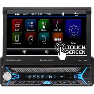 Caliber Europe Caliber Autoradio mit Klappbildschirm - Bluetooth - USB - SD - AUX - 1 DIN - Einfach DIN - Rückfahrkamera-Eingang (RMD583DAB-BT)