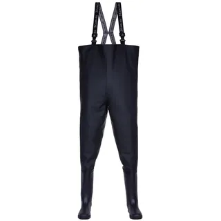 3Kamido Wathose Classic, SCHWARZ und GRÜN Serie 680, Anglerhose Standard, Fischerhose Teichhose Hochwasserhose (45 EU, Schwarz)