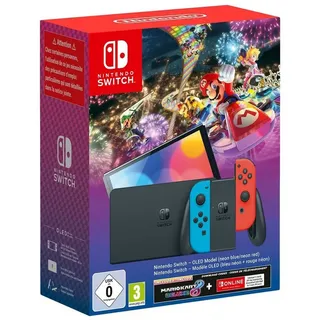 Nintendo Switch OLED-Modell neon-blau/neon-rot + Mario Kart 8 Deluxe